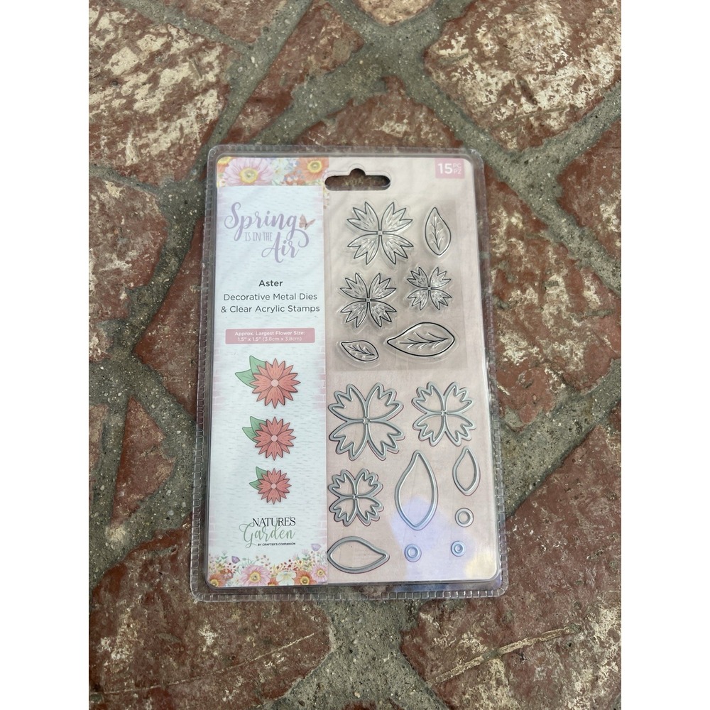 Aster Stamp & Die Set Spring‎ is in the Air Collection New by Crafters Companion